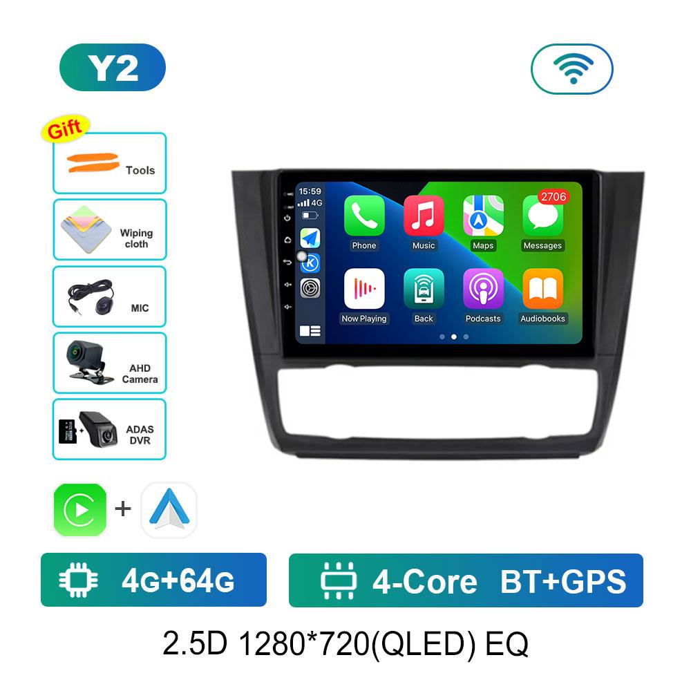 Android 14 System For BMW 1-Series E88 E82 E81 E87 2004 - 2011 2K QLED Screen Car Radio Multimedia Video Player GPS stereo 4G