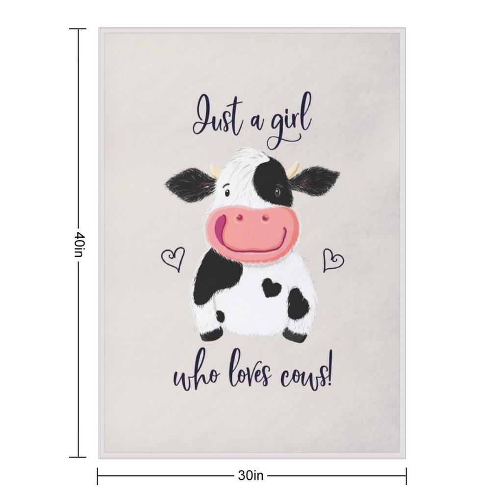 Just A Girl Who Loves Cows! Hearts And Holstein. Throw Blanket Thermal for winter Soft Plush Plaid Shaggy Blankets
