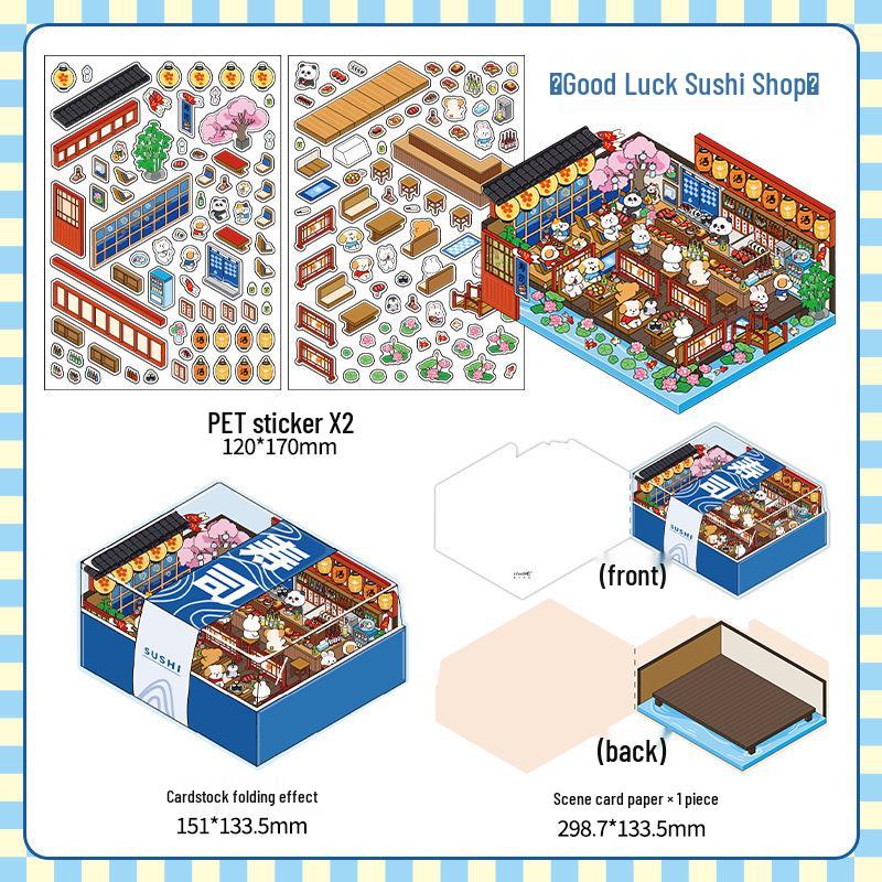 Infeel.Me 2.5D Scenery Stickers - 6th Edition Student Miniature Decoration Stickers