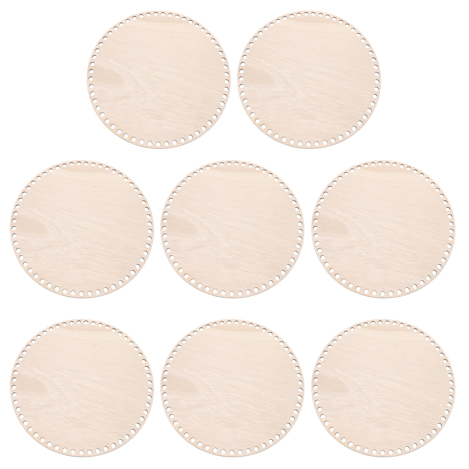 PATIKIL Diameter Round Crochet Wooden Basket Set of for DIY Basket and Home Decor 10-inch Bottoms 8 Brown Crafts Making 4370₽