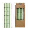 4-Pack Bamboo Reusable Glass Straws Set, Borosilicate Glass Drinking Straws with Brush for Smoothies, Coffee, Cocktails, Hot & Cold Drinks
