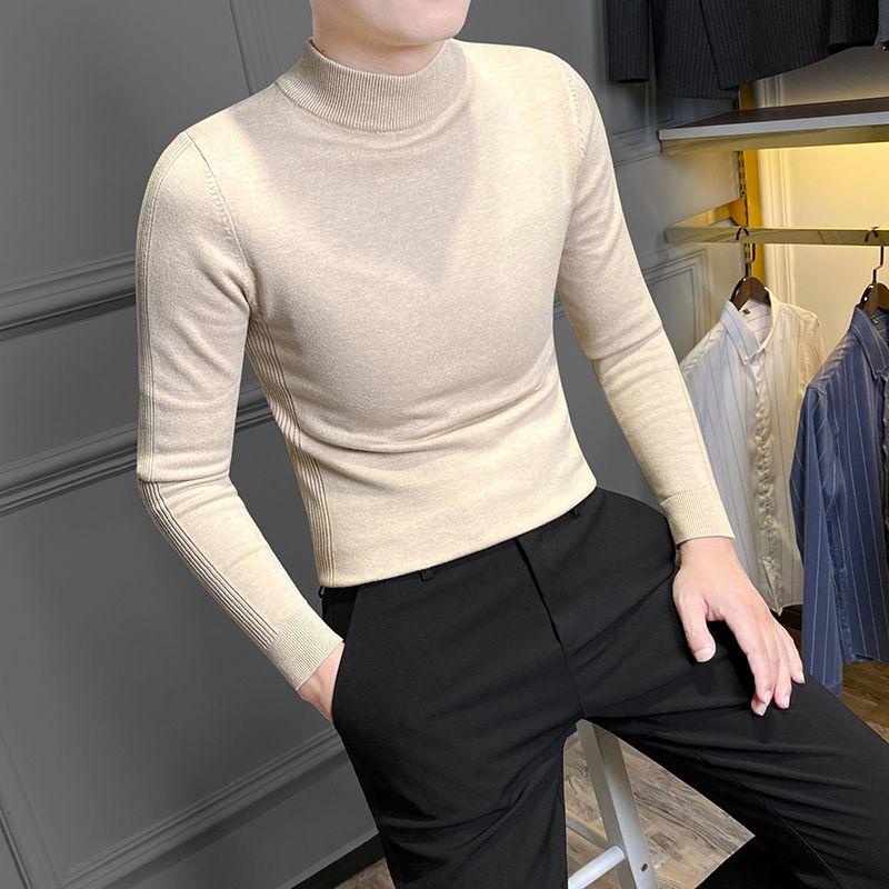 Pullover Beliebtheit Herrenbekleidung T-Shirts Langarm Rollkragen Warm halten Winddicht Lange Ärmel Elastizität Bequem