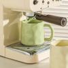 350ml Household Solid Ceramic Cup New Handle Cream Wind Office Coffee Cups High Aesthetic Underglaze Colour Green Creative Mug