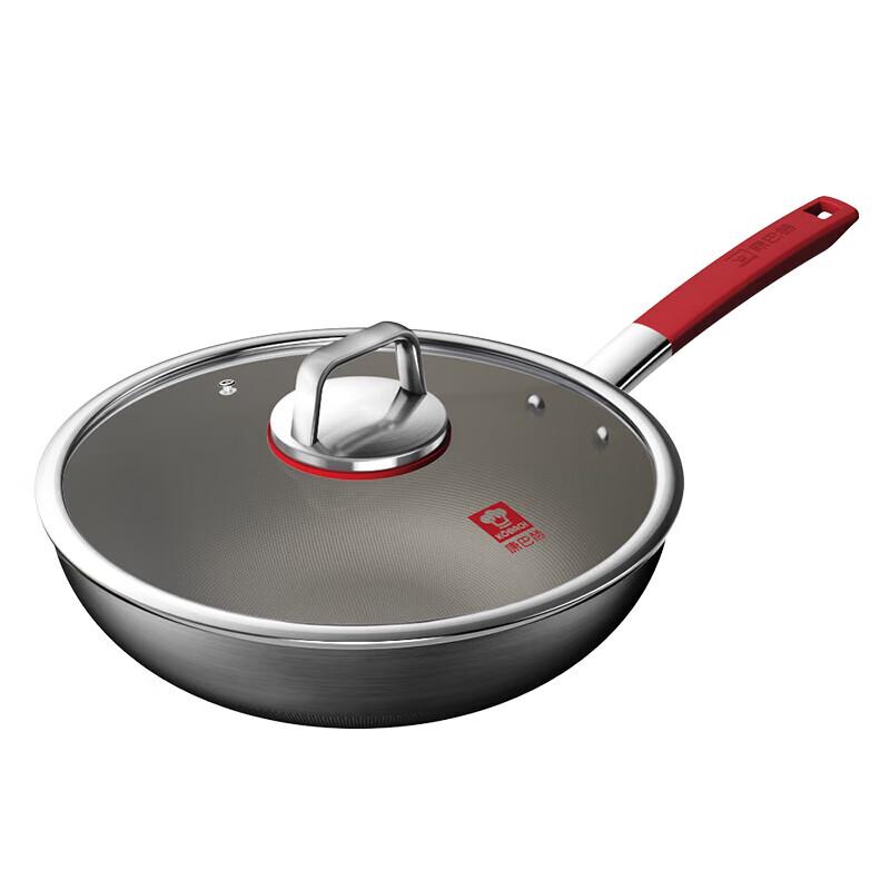 KOBACH 32cm Pure Titanium Non-stick Flat Bottom Wok