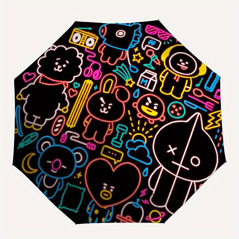 

1pc BT21 Merchandise Auto Umbrella 8-Bone Design Compact Gear for Outdoor Travel, Perfect Gift for Friends or Family yy280828130
