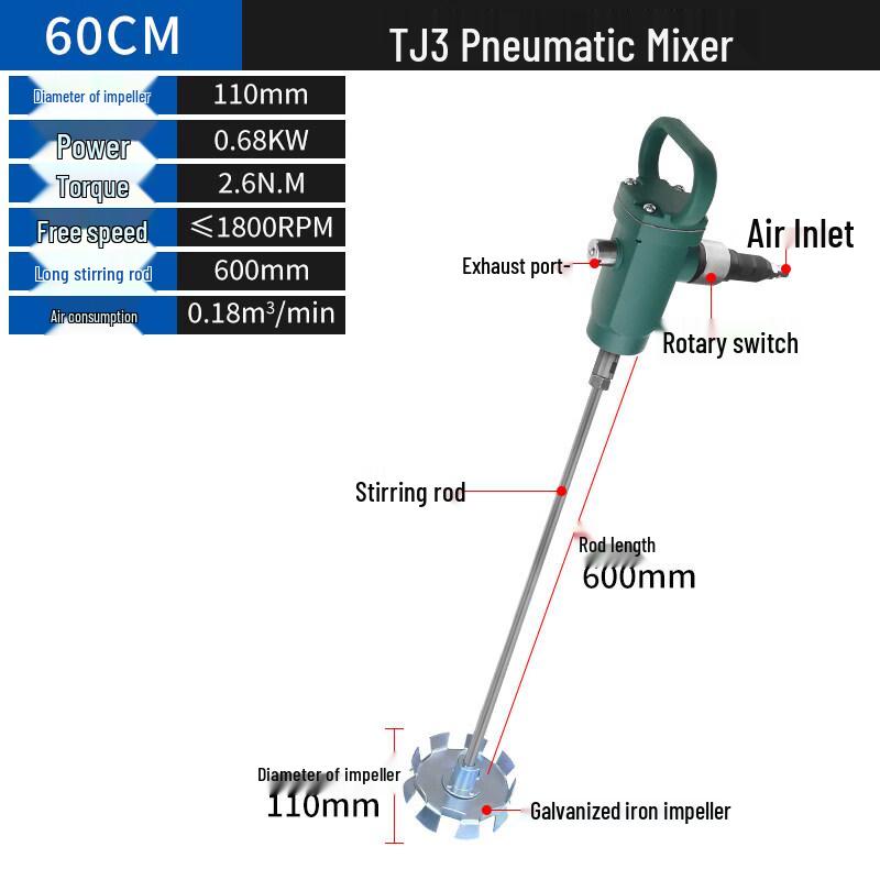 JPHZNB TJ3 Portable Pneumatic Mixer