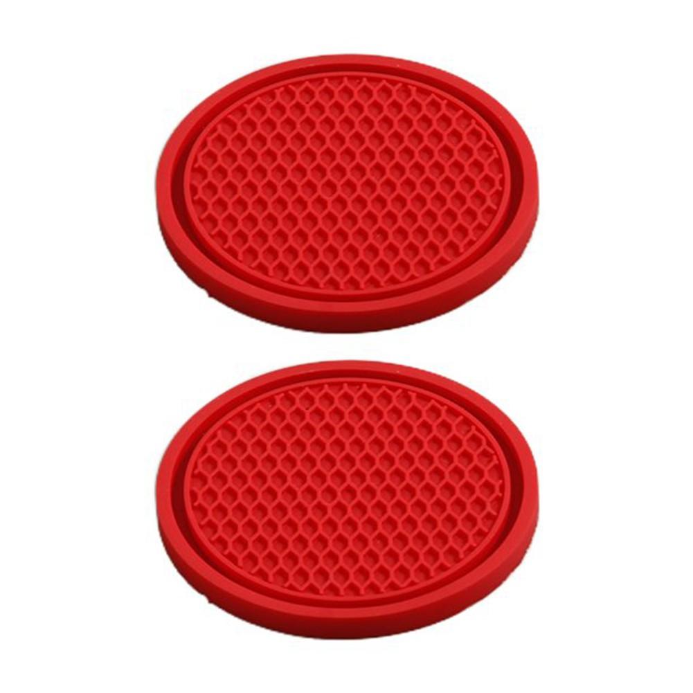 Soft Glue Cup Mat Anti Slip Portable Coaster for 2Pcs Car Cup Holder