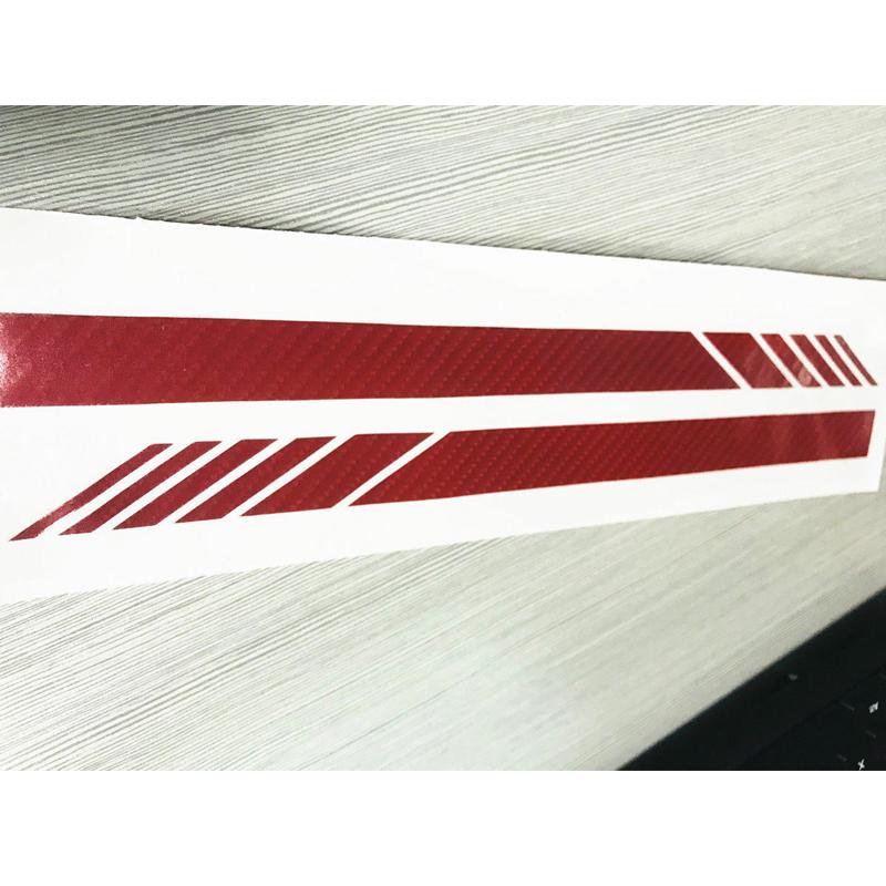 4x Adesivo de vinil vermelho de fibra de carbono para carro, decalque para espelho retrovisor, acessórios faça você mesmo