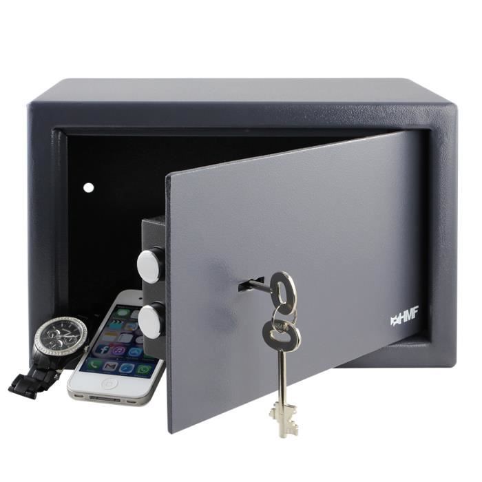 Hmf 49200-11 coffre-fort à poser, serrure à panneton double, 31 x 20 x 20 cm, anthracite