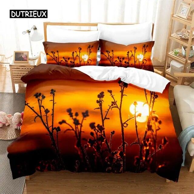 Natural Scenery Queen Bedding Set Duvet Cover Set Bedding Digital Printing Bed Linen King Size Duvet Cover Set Bedding Set Three Piece Set