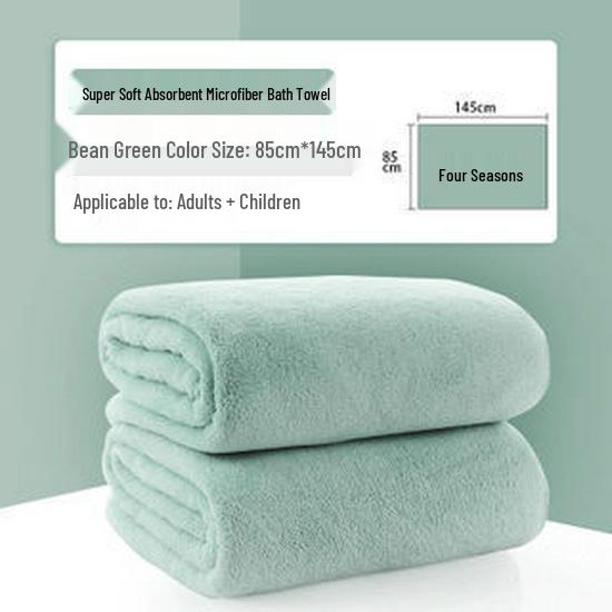 High-Density Oversized Coral Fleece Bath Towel Set for Men & Women