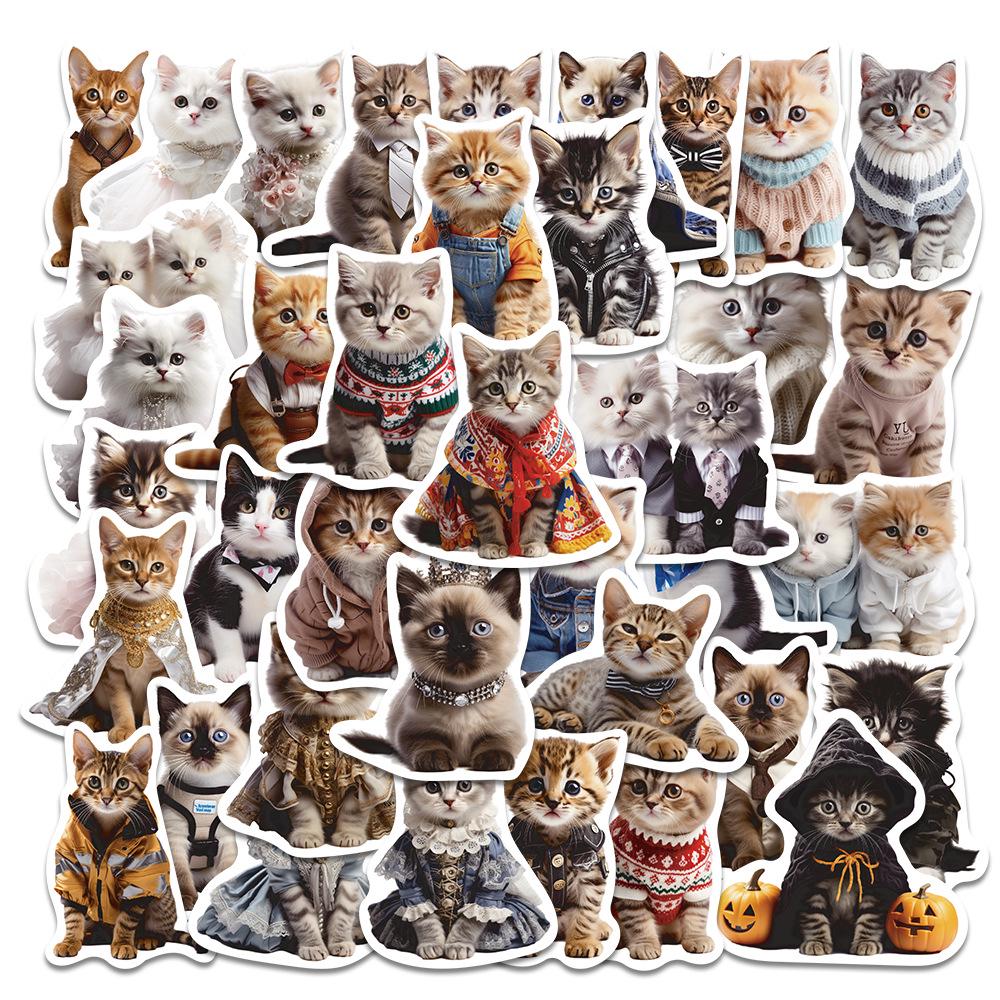 Adorable Kitten & Puppy Stickers: Creative, Waterproof Decals for Notebooks, Bottles, Phones, Skateboards, and Journals.