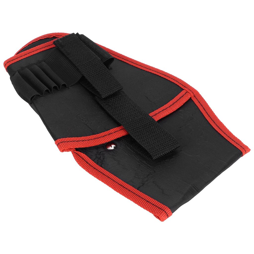 Portable Electrical Tool Bag Waist Hanging Pack MultiFunction Drill Holder Holst Pouch(Red )