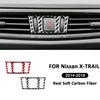 Car Interior Carbon Fiber Emergency Warning Light Switch Panel Decoration Stickers For Nissan X-TRAIL 2014-2018 Accessories