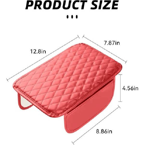 Upgraded Car Center Console Cover, Microfiber Leather Car Armrest Cover Red