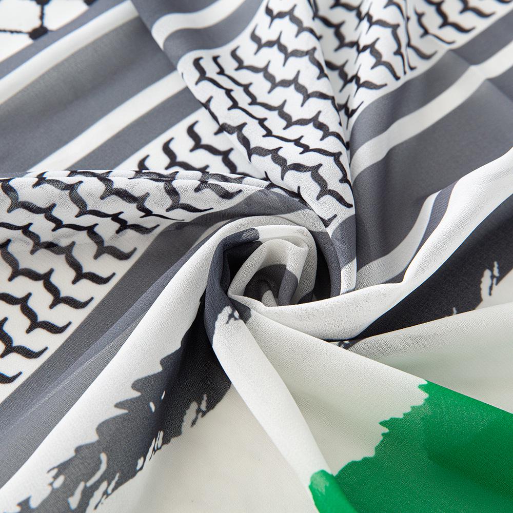 Nowa, gorąca sprzedaż szyfonowa chusta na głowę i szal na szyję w stylu bliskowschodnim z nadrukami