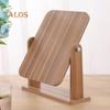 360 Degrees Rotatable Makeup Mirror with Wooden Base High Clarity Men Women Desktop Vanity Mirror Portable Travel Rectangle Cosmetic Mirror