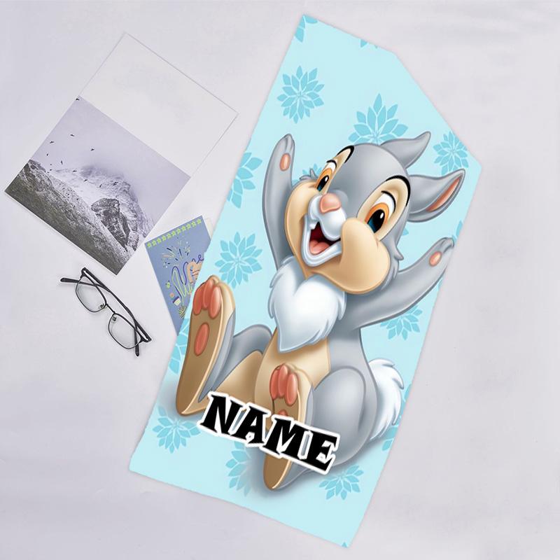 1pc Bambi1 Beach Towel with Custom Name, Beach/Swimming/Bath/Picnic/Camping Towel, Suitable for Seaside Beaches