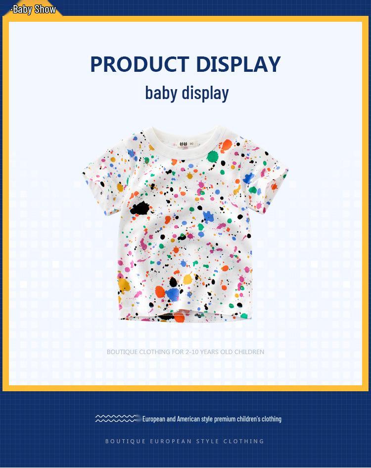 Korean Style Cotton Short Sleeve Boys' T-Shirt, Kids Printed Top