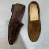 High Version~ British Style Niche Suede Round Head Low Heel Loafers Women's New Commuter Shoes Versatile Single Shoes