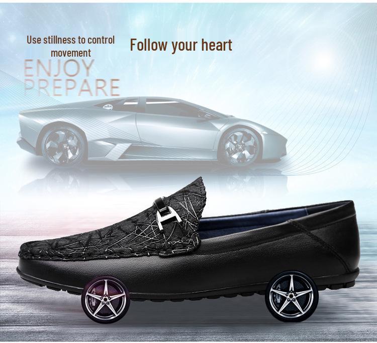 Men's Fashionable Cowhide Loafers - Breathable, Soft Sole Casual Driving Moccasins