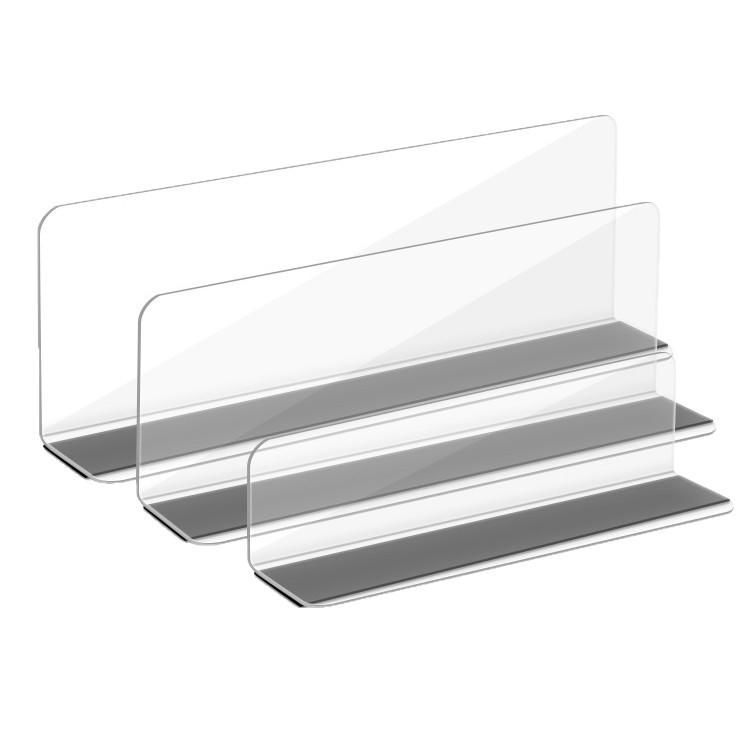 Transparente L-förmige magnetische PVC-Regalteiler für Supermärkte und Kioske