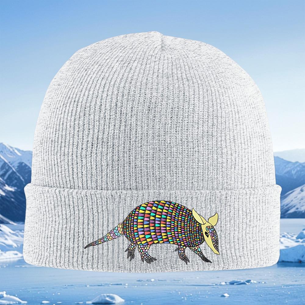 Colorful geometric animal design pattern Men Women Unisex Knitted Hat Beanie Pullover Cap Winter Thermal Warm Christmas Outdoor