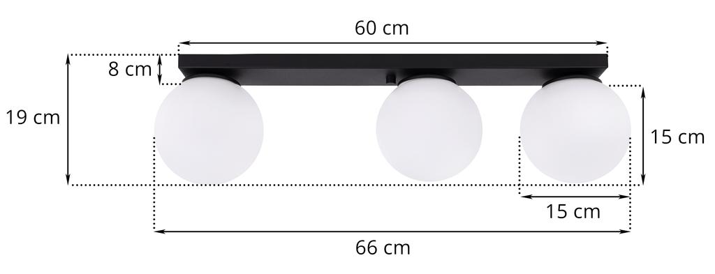 ALTA WHITE CEILING LAMP 3-FLAT WIDE BASE E14