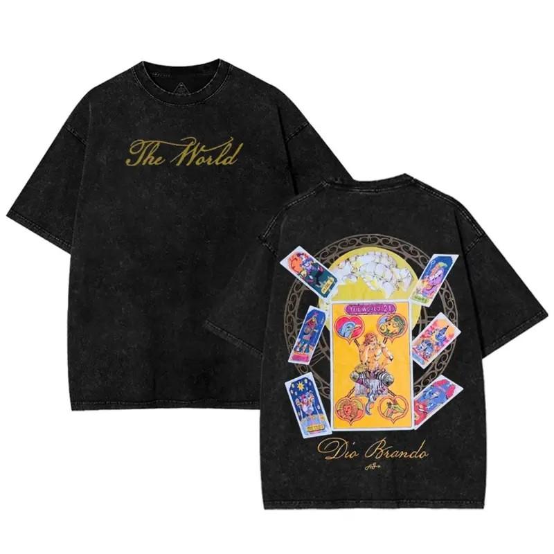 Adventure Anime T-shirt Gothic Washed Oversized T Shirt Men's Unisex Clothing Short Sleeve Cotton Tees Tops