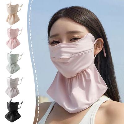 Verano Protector Solar Seda de Hielo Máscara Cuello Protección UV Cubierta Facial Protector Solar Cara Con Visera Viajes al Aire Libre Ciclismo Máscara Facial Bufanda