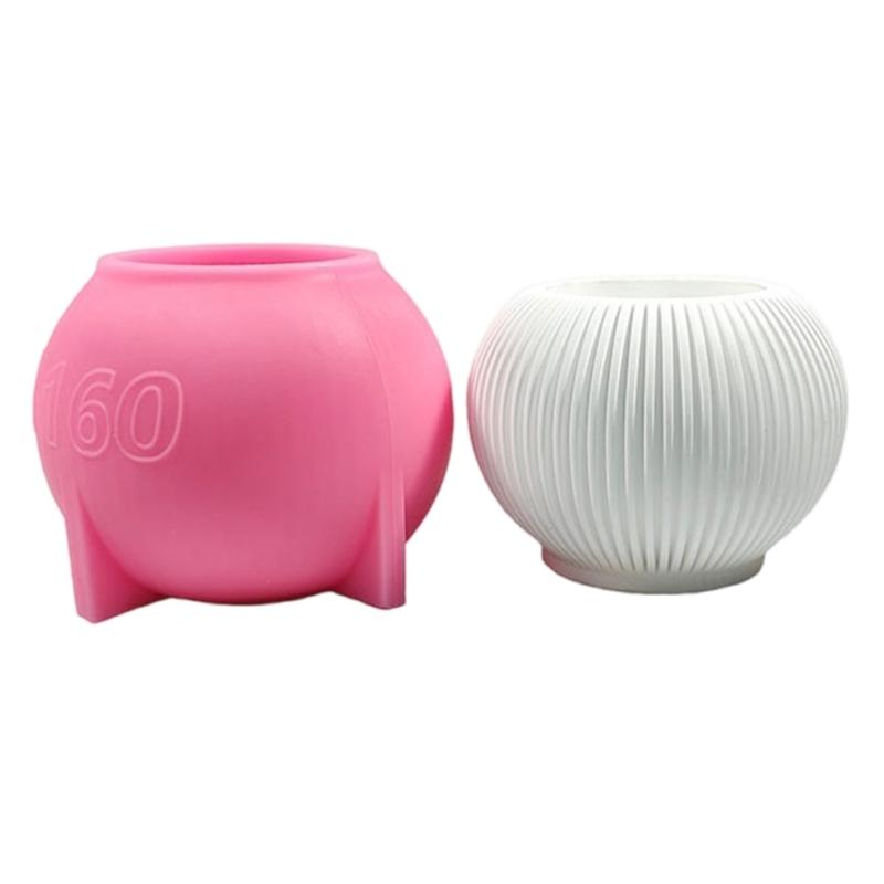 Stripe Vase Silicone Mold Elegant Home Decoration Crafting Mould High Temperature Resistant Pen Holder Ornament Mold 1