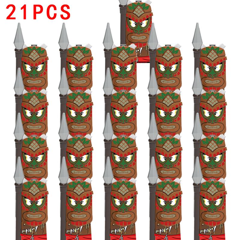 21pcs/lot Medieval Orcs Dwarf Cannibal Soldiers Accessories Knives Swords Weapon Kids Toys Gifts