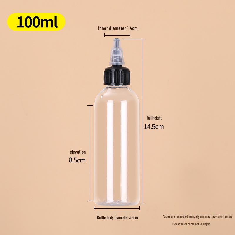 Transparent PET Squeeze Bottle with Pointed Mouth - Available in 30ml, 100ml, and 500ml Sizes