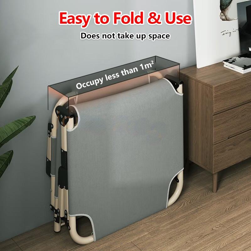 Portable Single Bed 75cm Wide Surface Lightweight Foldable Bed Office Afternoon Nap Recliner