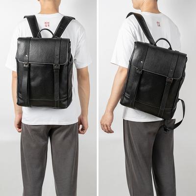 Zaino da uomo in vera pelle, casual e alla moda, con strato superiore in pelle di mucca, grande capacità, borsa da viaggio aziendale
