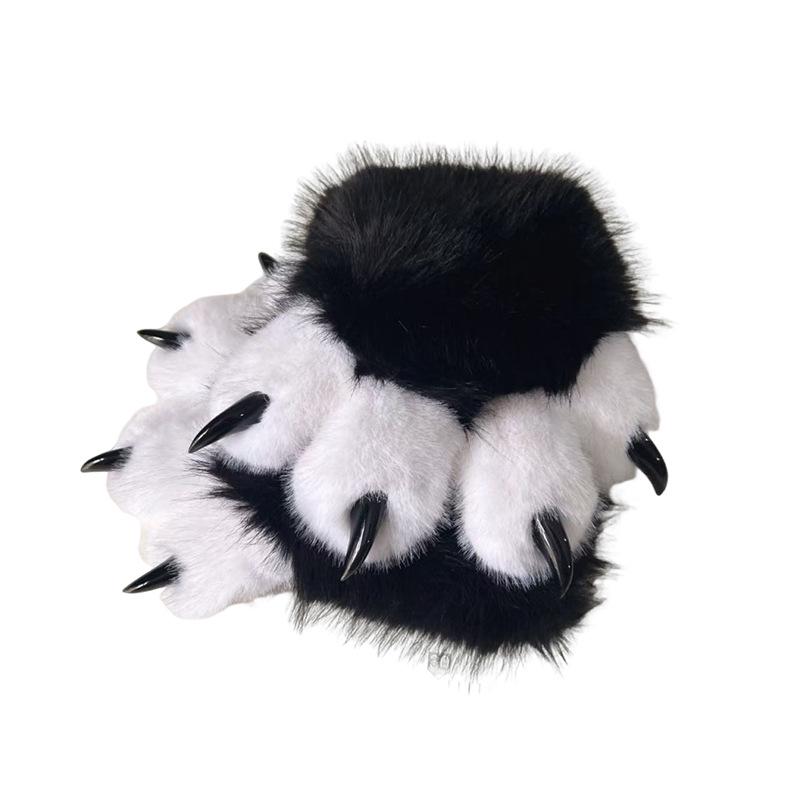 Plush Cat Paw Gloves: Thick, Warm, Squeaky Cosplay for Adults