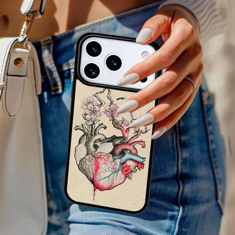 Medical Human Organs Heart Art Phone Case For iPhone 17 Air 14 15 13 12 Max Cover For Apple 16e 11 Pro Max Plus Coque