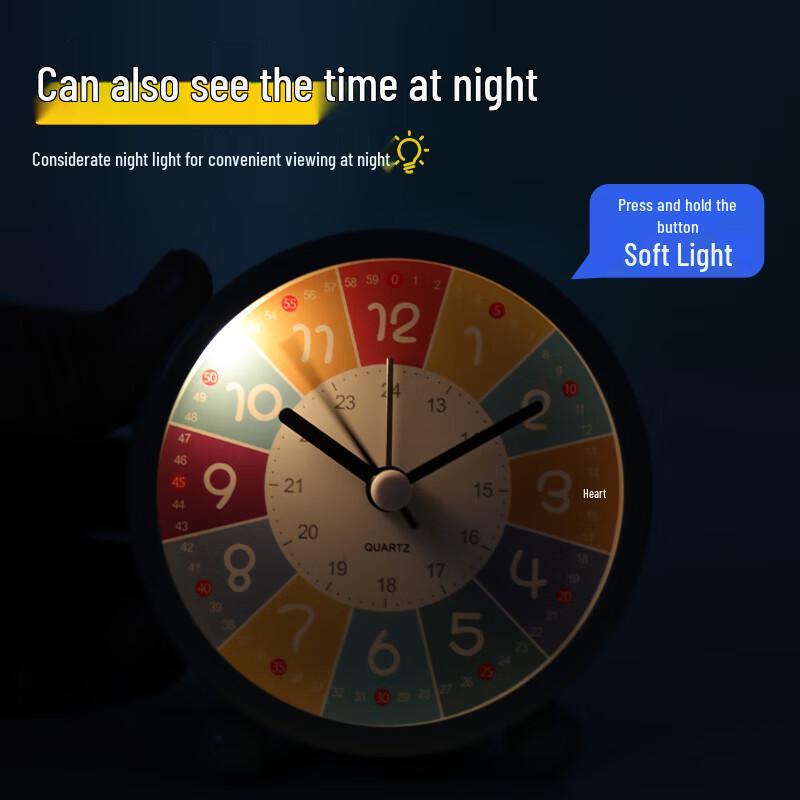 Hense Kids Early Education Alarm Clock with Night Light