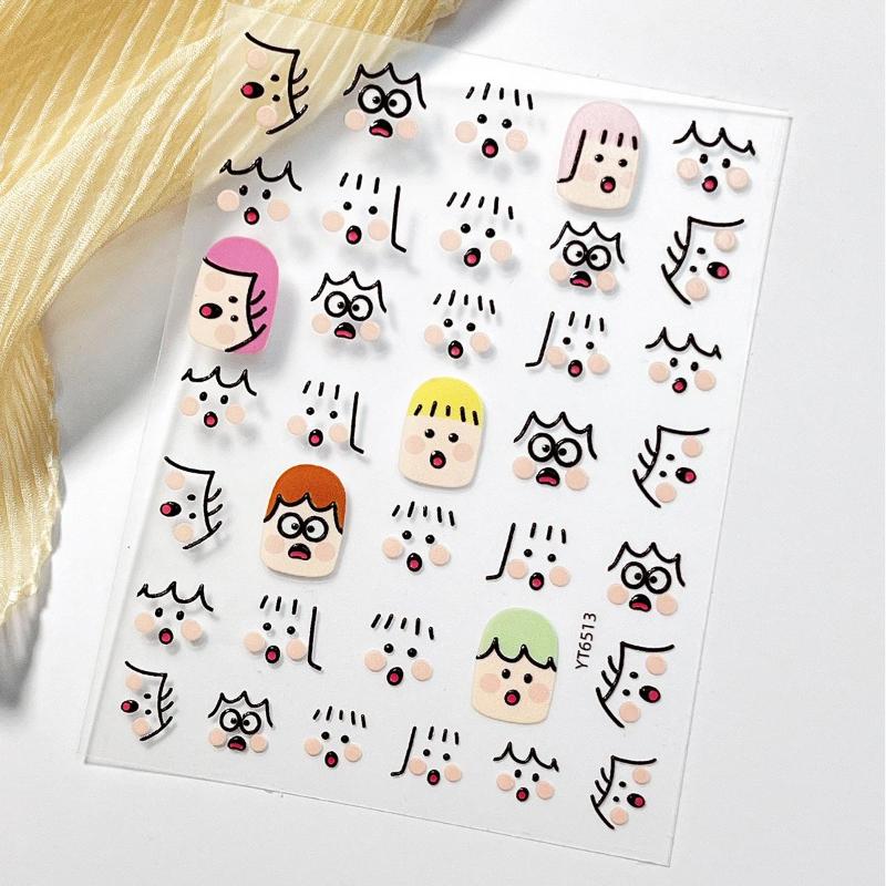 3D Embossed Cherry Nail Art Stickers Self Adhesive Pool Dice Design Manicure DIY Accessories Nail Art Decals for Creative Nail
