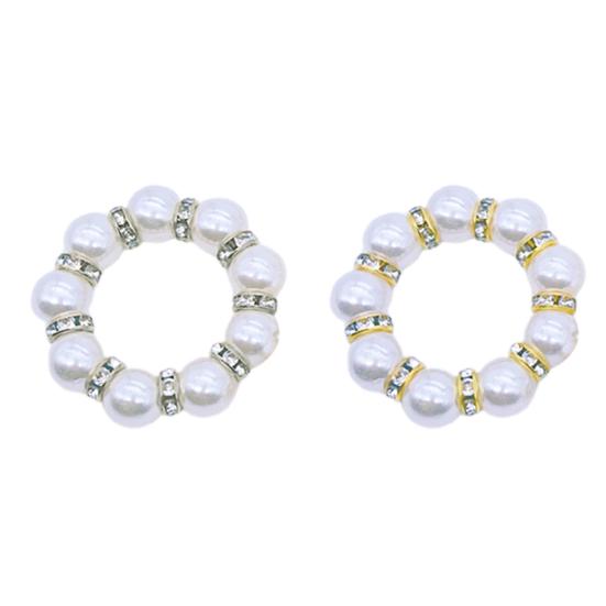 12Pcs Imitation Pearl Napkin Rings Set Elegant Rhinestone Napkin Holder