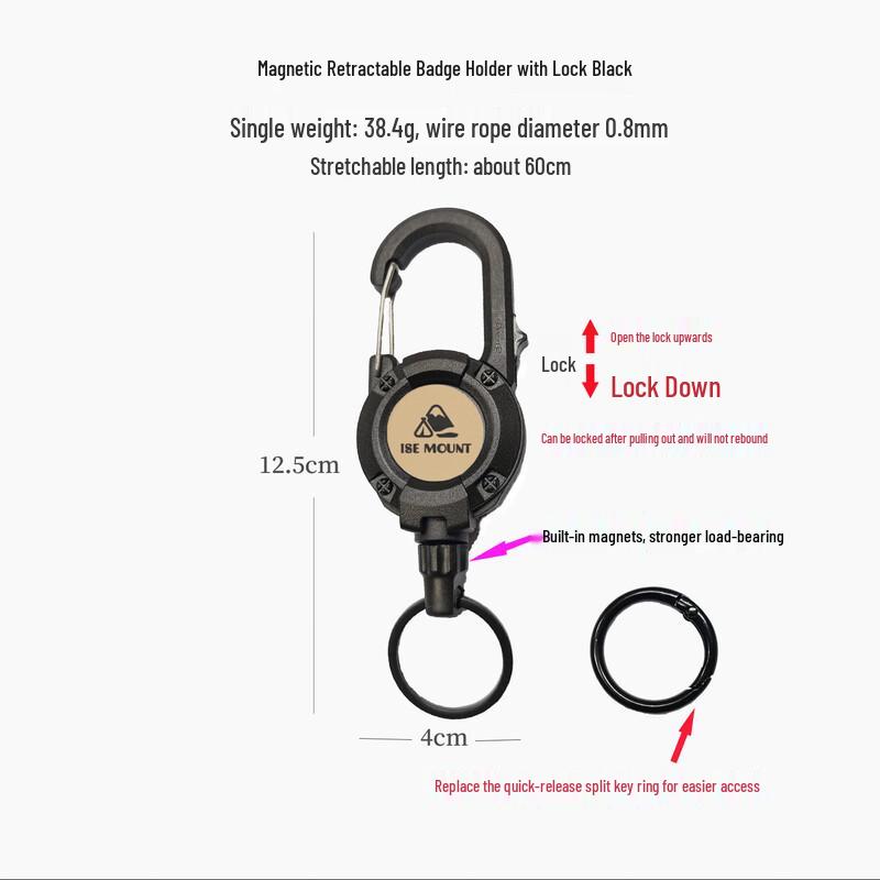 Tactical Retractable Steel Wire Keychain (3-Pack)