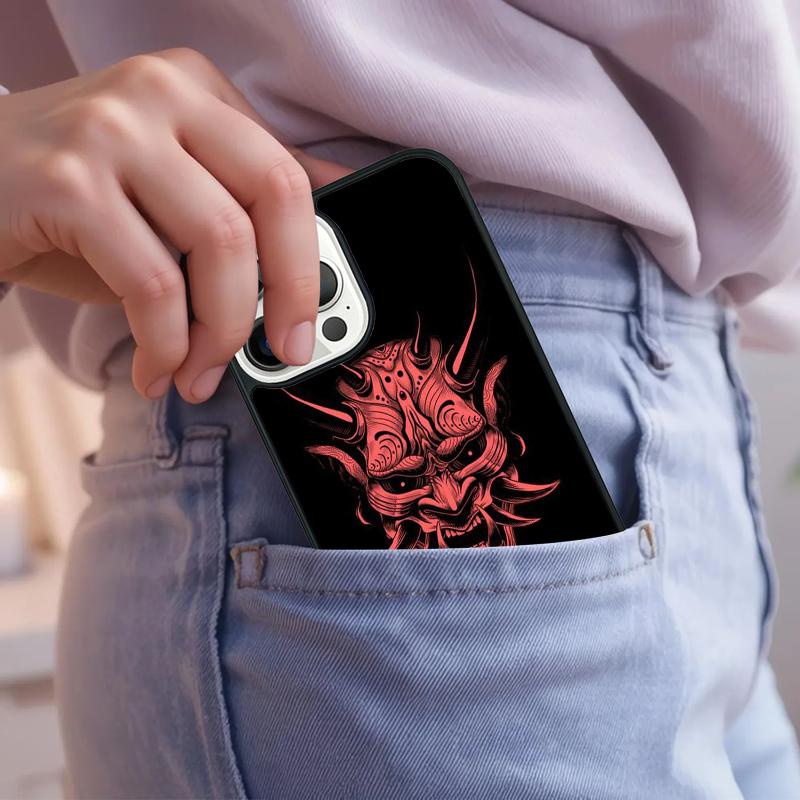 Japanese Hannya Mask Phone Case For iPhone 17 Air 15 16e 14 13 Pro Max Coque 12 11 Pro Max PLUS Cover