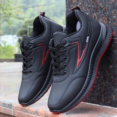 Men's Shoes Autumn and Winter New Comfortable and Lightweight Breathable Running Shoes Youth Leather Soft-soled Sports Shoes Supply