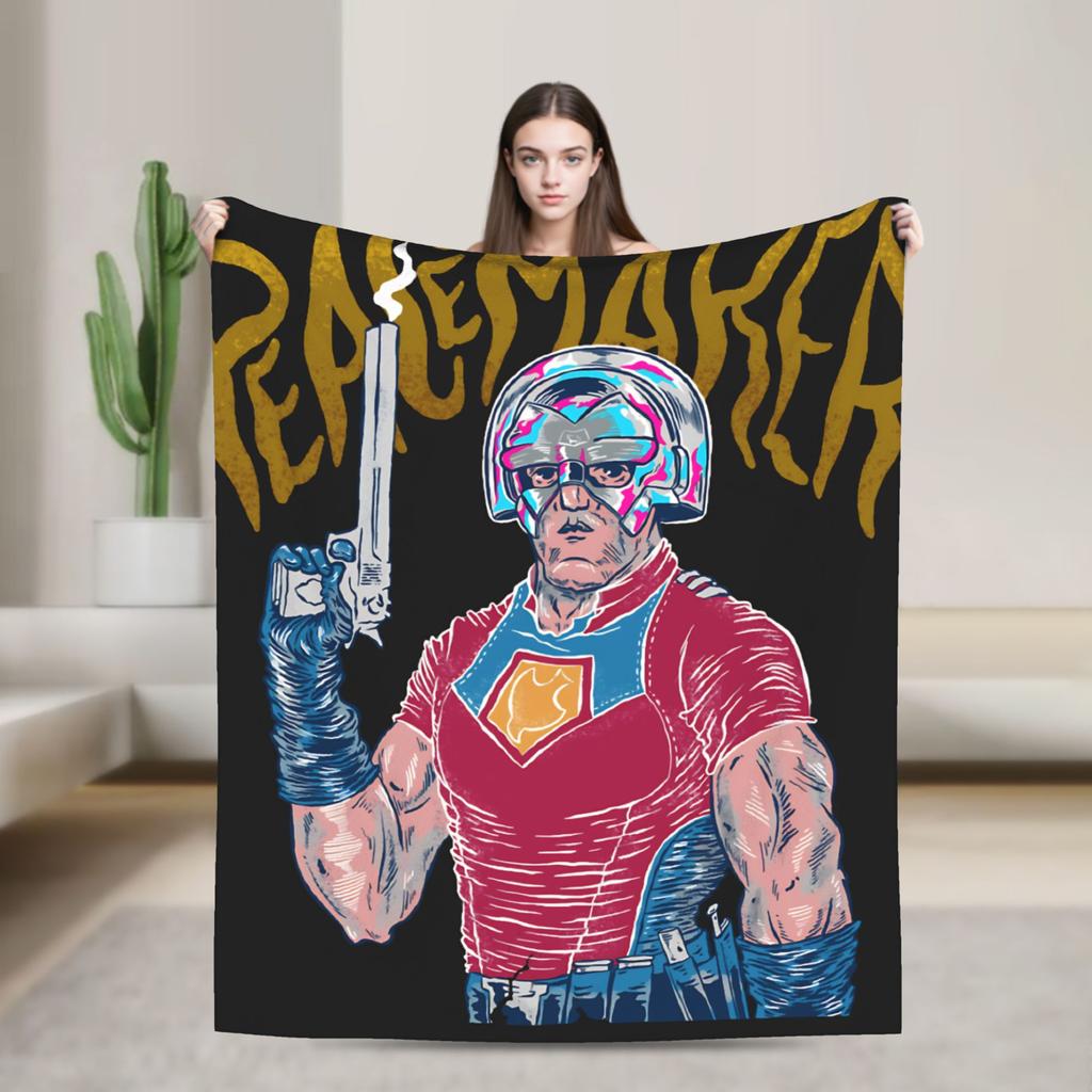 Vigilante peacemaker Super Warm Blanket Travel Plush Throw Blanket Print Home Decor Flannel Bedspread Sofa Bed Cover