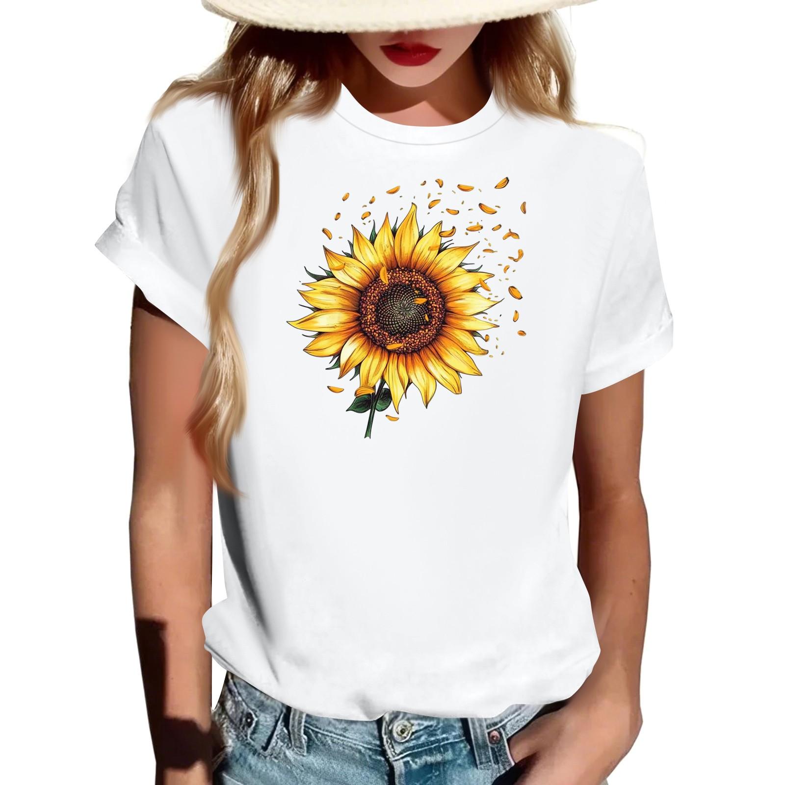 

Жіноча модна футболка з круглим вирізом, повсякденна, з ретро-принтом, з короткими рукавами XL білий