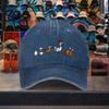 Cartoon Chicken Evolution Baseball Cap Washed Denim Adjustable Outdoor Casual Retro Hat