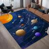 Dunkelblaues Sonnensystem Planeten Teppich, Weltraum Rutschfeste Matte für Kinderzimmer Kinderzimmer Spielzimmer Dekor