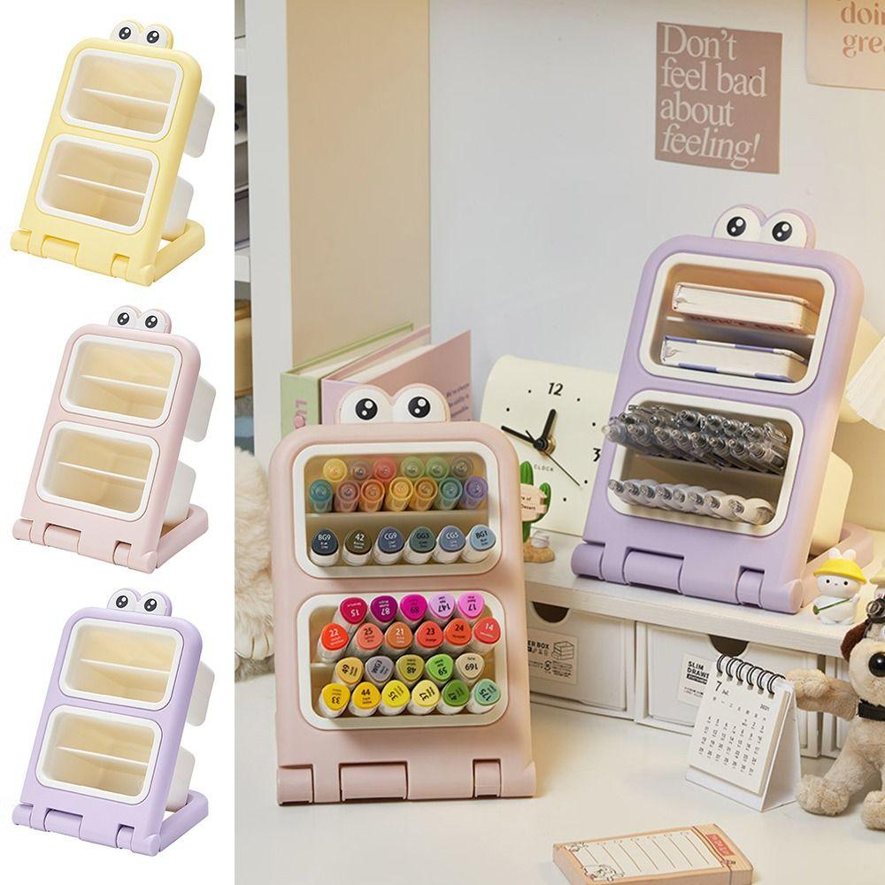 

Desktop Storage Rack Stationery Storage Box Multi-function Children s Desk Pencil Box жовтий