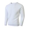 Men's Fall Winter Slim Fit Crew Neck Long Sleeve Sweatshirt, Solid Small Grid Pattern Casual Base Layer Pullover Tops