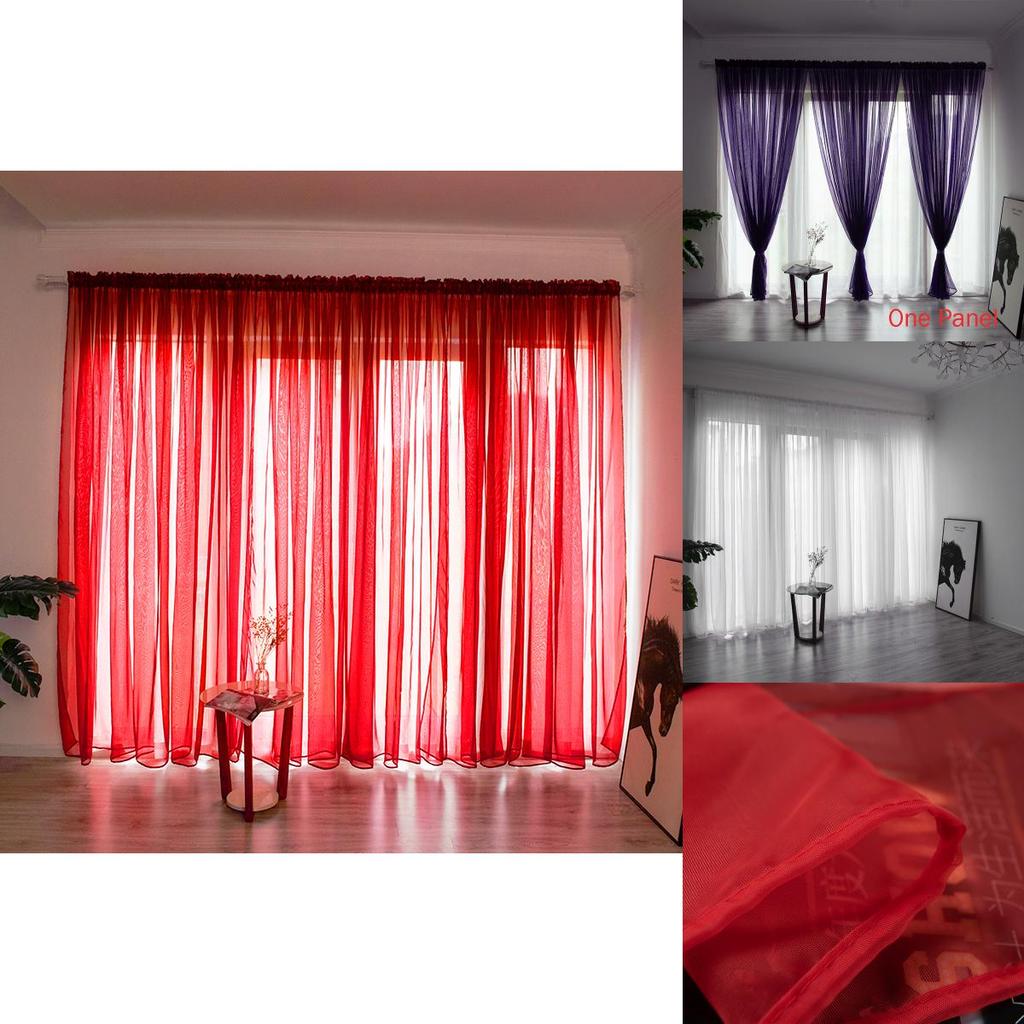 Elegant Solid Sheer Panel Window Curtain In Vibrant Colors For Any Room Dcor